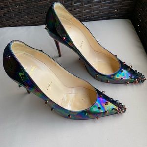 Christian Louboutin iridescent Spiked Leather Degraspike Stiletto - Size 40